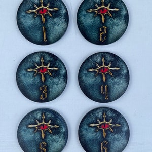 Black Legion objective markers. 40 mm. Top quality plexiglass. 6 pcs.