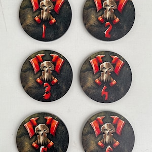 Blood Axes objective markers. 40 mm. Top quality plexiglass. 6 pcs.