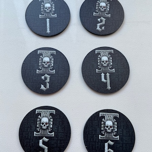 Deathwatch objective markers. 40 mm. Top quality plexiglass. 6 pcs.