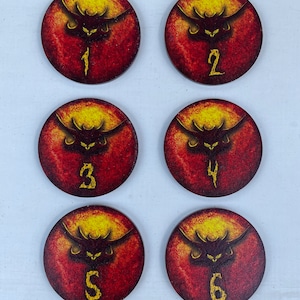 Khorne (1) objective markers. 40 mm. Top quality plexiglass. 6 pcs.