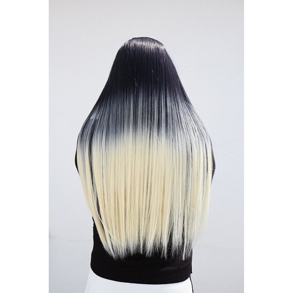 28 Long Hair Black Blonde Ombre Heat Resistant Clip Etsy