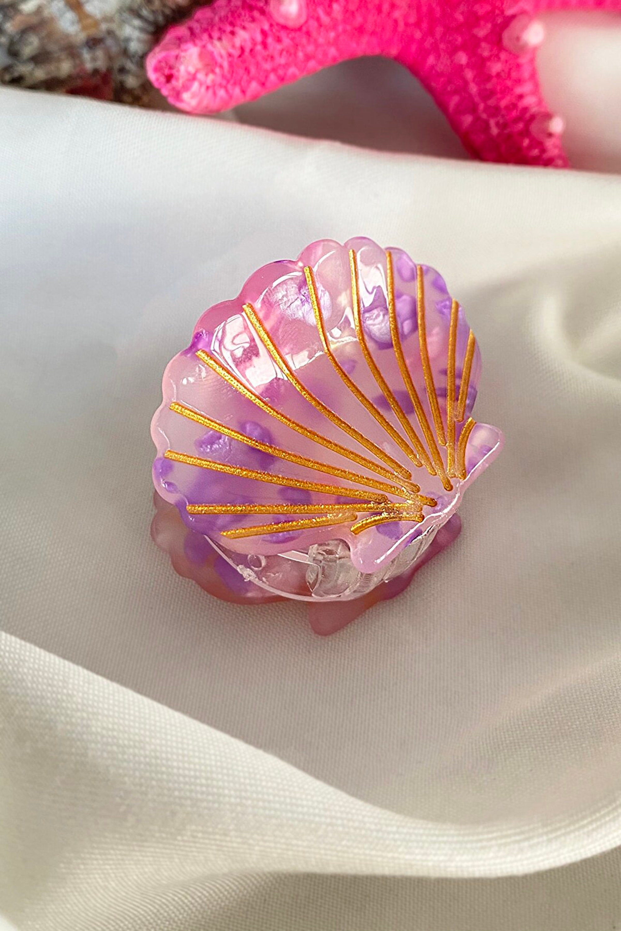 Small Shell Clips Middle Size Seashell Hair Clip Claw Light Colors Set 1, Mini Seashell ...