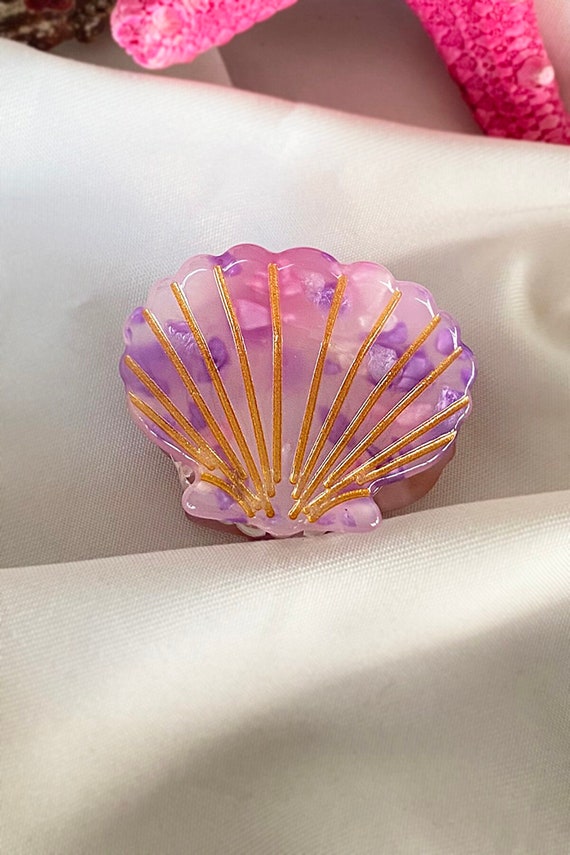 Middle Size Seashell Hair Clip Claw Light Colors Set 1, Mini  display picture 1