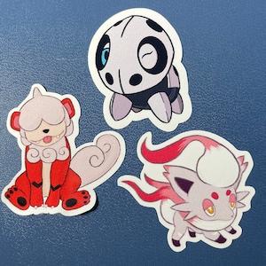 Mini Pokepups Die-Cut Stickers (Hisuian Zorua, Growlithe, Aron)