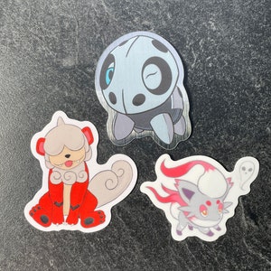 Pokepups Vinyl Stickers (Hisuian Zorua, Growlithe, and Aron)