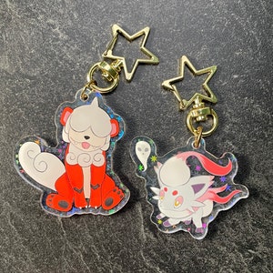 Pokepups Holographic Acrylic Charms: Hisuian Growlithe and Zorua
