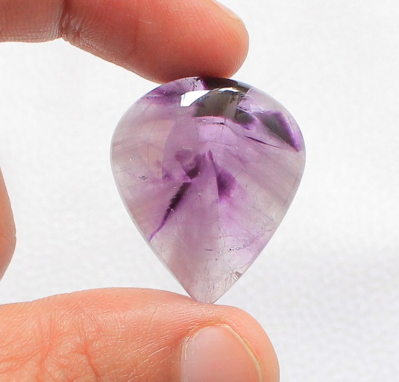 Pear Amethyst Cabochon 29x25x7mm