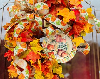 Fall Wreath, Pumpkin Wreath, Harvest Wreath, Fall Leaves Wreath, Fall Wreath For Door, Autumn Wreath, Thanksgiving Wreath, Fall Decor