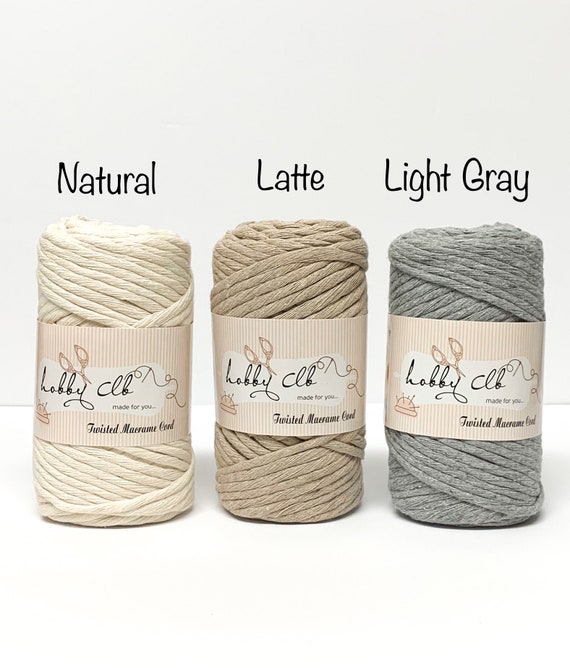 Macrame Cotton cord Single twisted 215 ft Macrame cord 100
