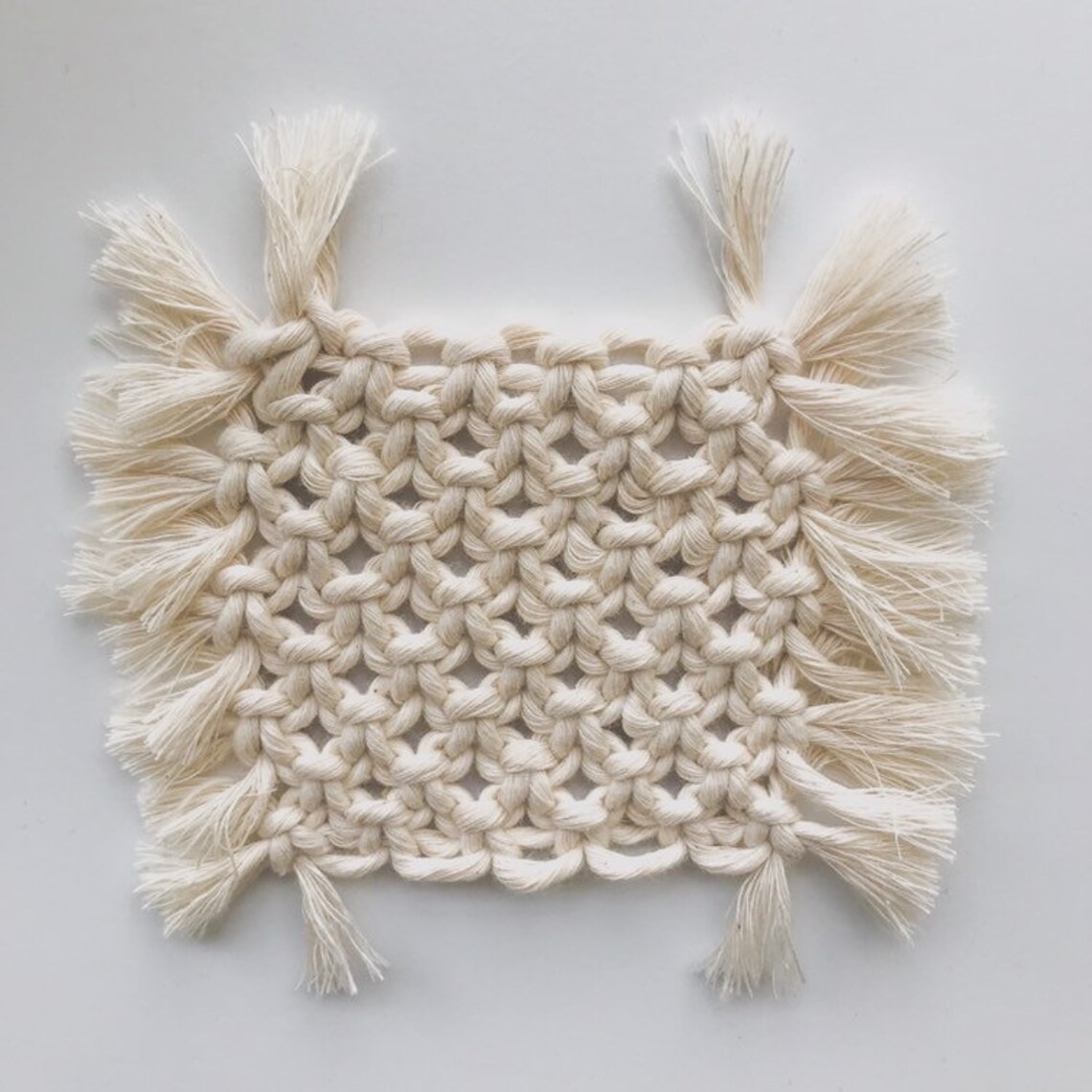 Macrame Square Coaster Home Decor Housewarming Boho Etsy