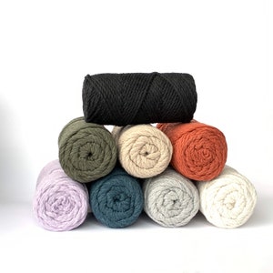 3-4 mm Macrame Cord, 50Ft 3 Strand Twisted Soft Cotton Rope, 100% cotton macrame rope, macrame string cotton yarn, macrame yarn, image 10