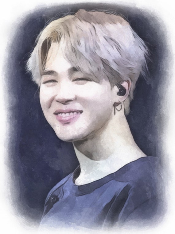 BTS Jimin Hand Painting Picture Color Printing With Free Gift and