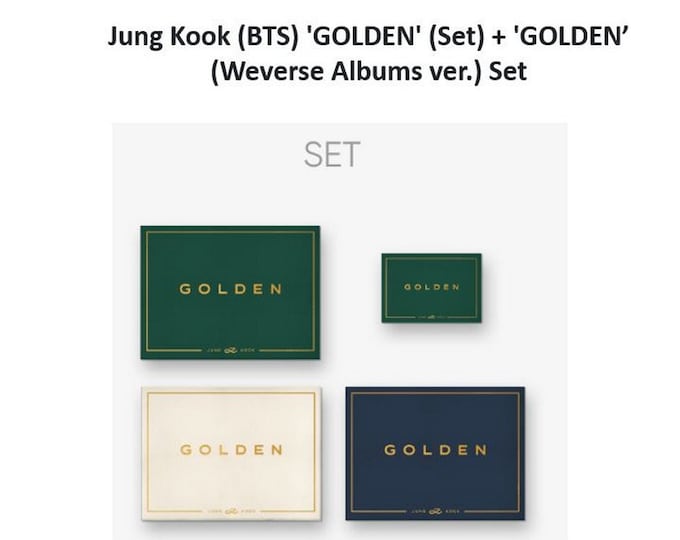 Jung Kook (BTS) 'Golden' (Set) + 'GOLDEN' (Weverse Albums ver.) Set DHL Shipping