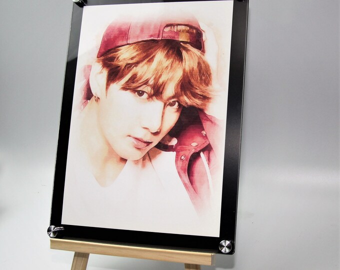 BTS JungKook Hand Painting Picture Color Printing with Free Gift and Free Ship