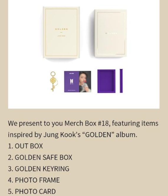 BTS MERCH BOX 18 Golden Box Jungkook Army Official