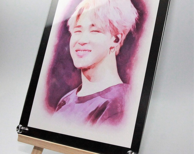 BTS Jimin Hand Painting Picture Color Printing with Free Gift and Free Shipping