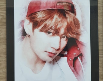 BTS 7 Members Hand-painted Picture Printed Frame 8 Set Full