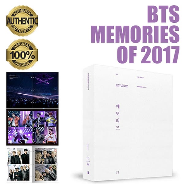 BTS Memories Of 2017 DVD Full Package with 1 Random Original Photo card Free FeDex Fast & Safe Shipping