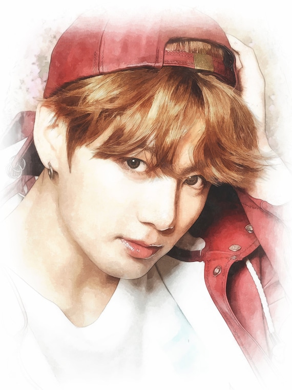 BTS Jungkook Hand Painting Picture Color Printing With Free - Etsy Singapore