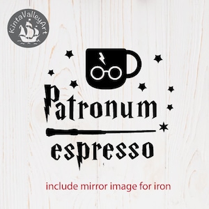 Patronum espresso SVG, Cricut silhuett SVG clipart, skärfil