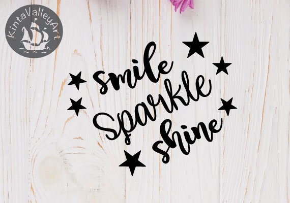 Download Smile Sparkle Shine Svg Cricut Silhouette Svg Clipart Etsy
