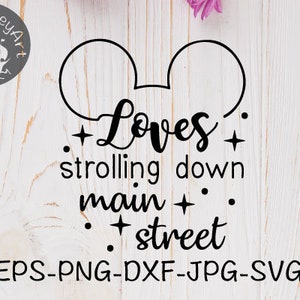 Le encanta pasear por la calle principal SVG, silueta cricut SVG clipart, archivo de corte