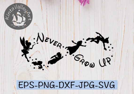 Download Never Grow Up Svg Infinity Disney Movie Quote Cutting File Etsy