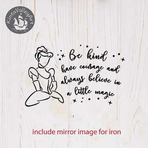 Citazione di Cenerentola avere coraggio ed essere gentile SVG, cricut sagoma SVG clipart, file di taglio