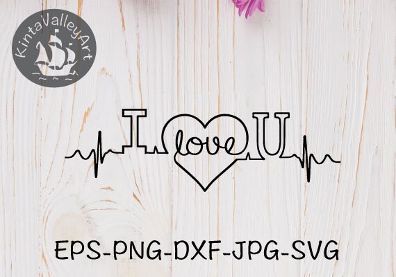Download I Love You Heart Beat Svg Cricut Silhouette Svg Clipart Etsy