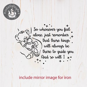 Peut inclure: Illustration en noir et blanc d'un lionceau endormi dans la paume d'une main. L'image comprend le texte : "So whenever you feel alone, just remember that those kings will always be there to guide you. And so will I."