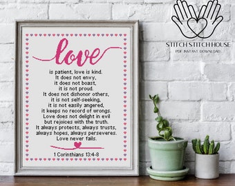 Love Is Patient Cross Stitch Etsy