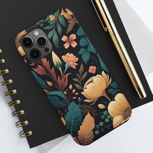 Vintage flower pattern art iPhone case, Cottage core style case, Tough Phone Cases, Case-Mate