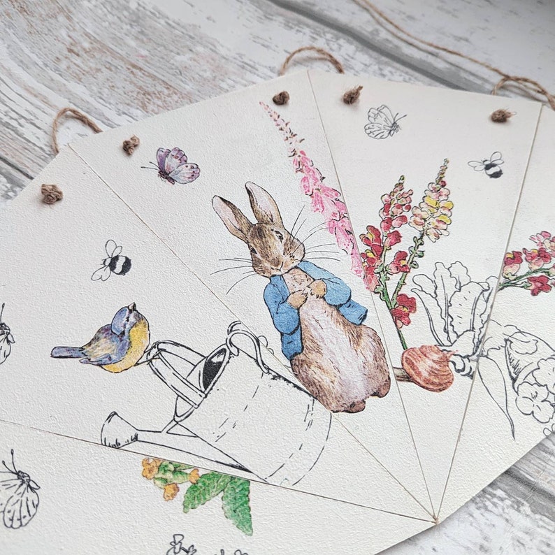 Peter Rabbit Wooden Bunting Nursery Decor Party Decoration - Etsy