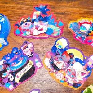 Poke - Halloween Vinyl Diecut Waterproof Sticker, Hologram, Glitter, Zorua, Gengar, Hatenna, Murkrow, Gothorita, Grafaiai, Duskull, PKMN