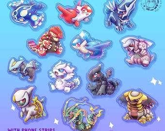 Poke - Legendary pkm Acrylic small Charms | Arceus | Giratina | Kyogre | Groundon | Reshiram | Palkia | Dialga | Rayquaza | Latios | Latias