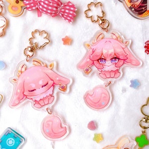 Yae Miko Dangling Tail Acrylic Keychain Charm - Genshin Impact [Fanmade]