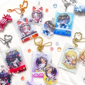 Luxiem Vtuber Nijisanji EN [Fanmade] Ike, Luca, Mysta, Vox, Shu, Good Night Sleeping Pouch PVC Acrylic Charms