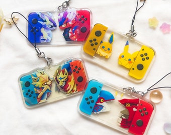 Switch Console Acrylic Charm , Pikachu, Eevee, Groudon, Kygore, Zacian, Zamazenta,  Miraidon, Koraidon -  Poké, pkmn Fanart