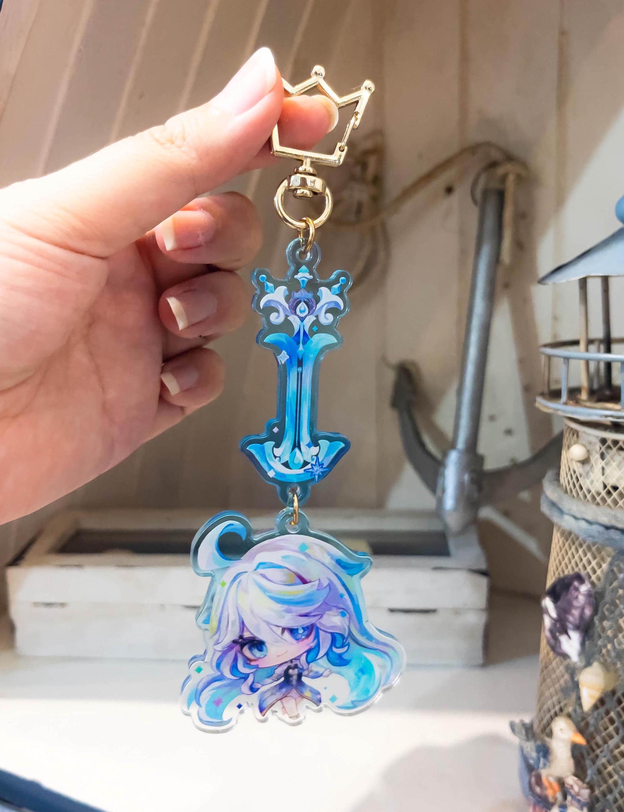 Focalor Acrylic Keychain - Genshin Impact [Fanmade] - Focalor Guillotine Acrylic Keychain/ Charm