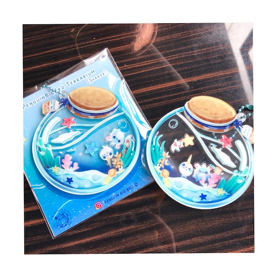 ♢なこページです♢K18 ルベライト＆アクアマリン セットチャーム Penguinbigbro - Shaker Charm Acrylic Keychain | Terrarium | Charms