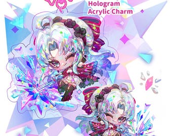Carlotta Acrylic Keychain - Shattered Glass Hologram - Wuthering Waves [Fanmade]