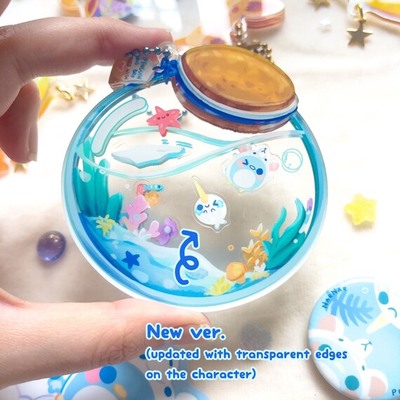 ＃595 シェル✴マリン✴マーメイド✴レジンヘアゴムキーホルダーブローチ Penguinbigbro - Shaker Charm Acrylic Keychain | Terrarium | Charms