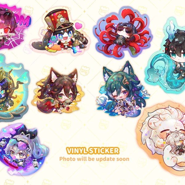 Honkai: Star Rail [Fanmade] Vinyl Waterproof Glitter Die Cut Stickers, Pom Pom, Imbibitor Lunae, Kafka, Silver Wolf, JingYuan, Blade, Game