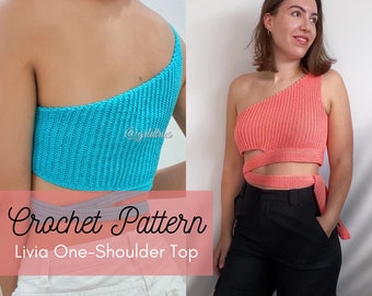 English Crochet Pattern: Livia One Shoulder Top