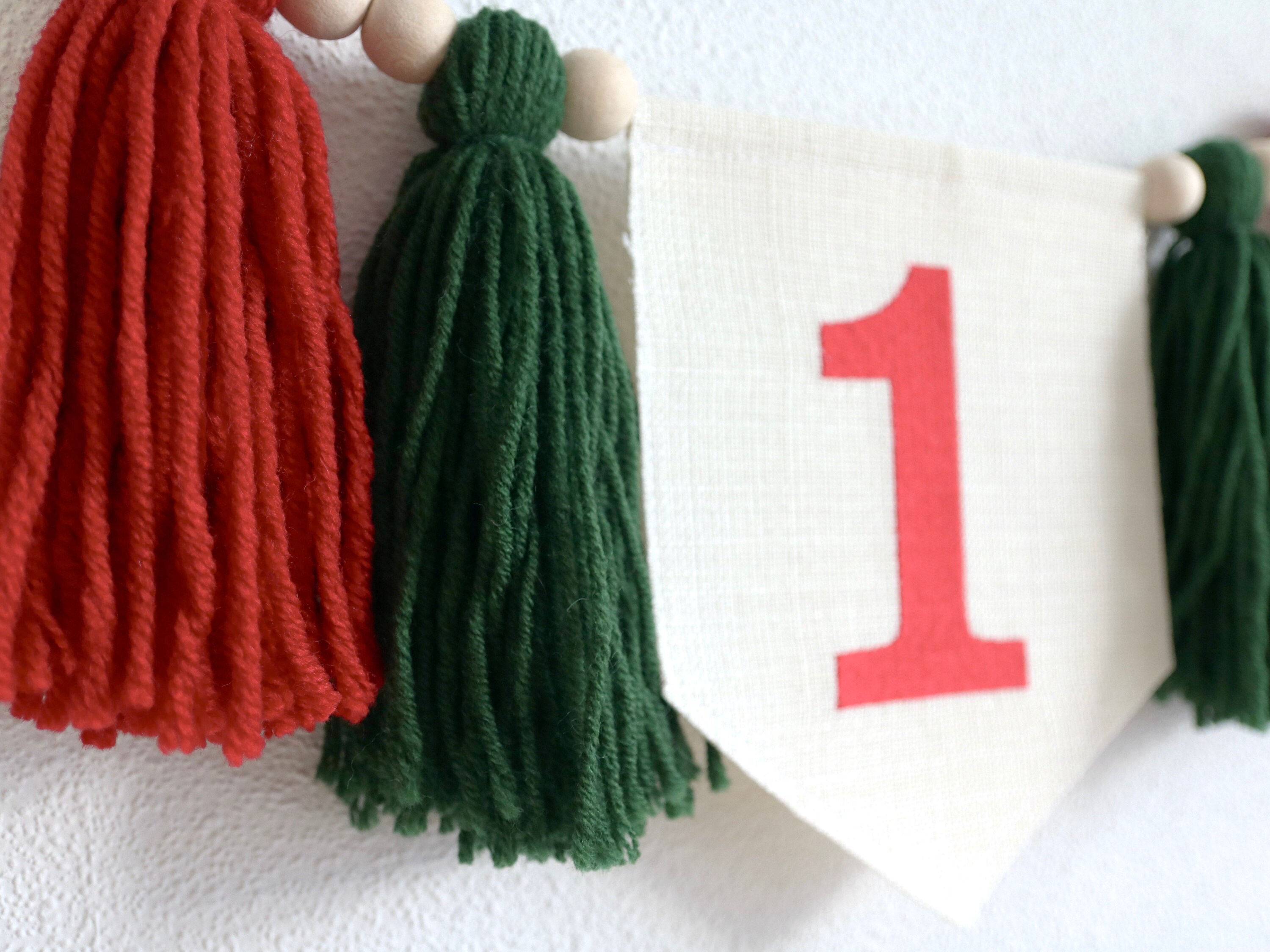 1. Geburtstag Banner Für Hochstuhl – Weihnachts-Deko In Grün & Rot Aus Jute | Baby-Party-Dekoration