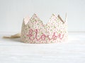 Personalized Name birthday crown, Girl's birthday, Floral Pink Birthday Custom Crown, Girl's birthday party, first birthday outfit product logo
