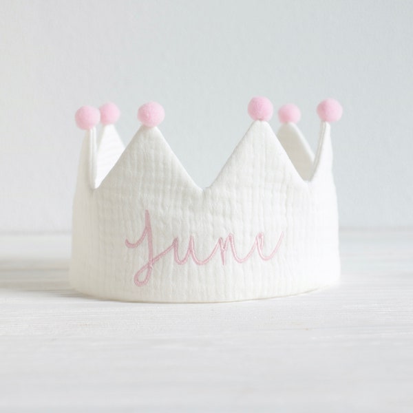 Personalized Name birthday crown, Girl's birthday, Blush Pink Birthday Custom Crown, Girl's birthday party, first birthday outfit