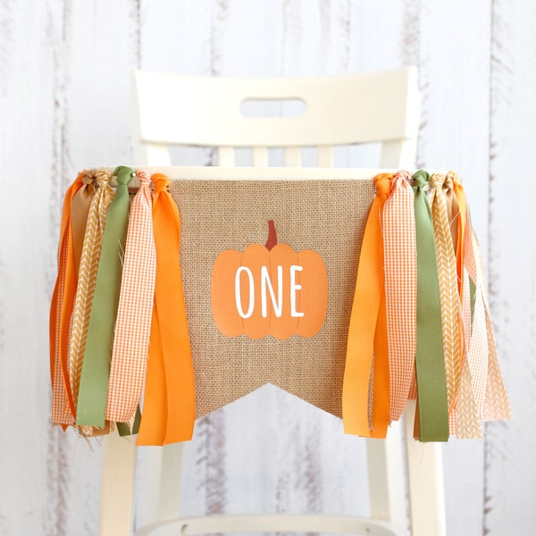 Pumpkin 1st Birthday Highchair banner, lil pumpkin first birthday, Burlap highchair banner, Burlap first Birthday, One Banner, Fall Birthday