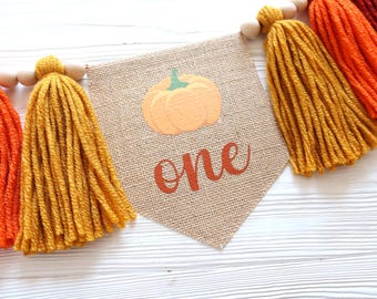 SWYOUN Jute Burlap “ONE” Birthday Banner – Pumpkin Theme, 2 Meter String, For Highchair Decor & Photo Backdrop