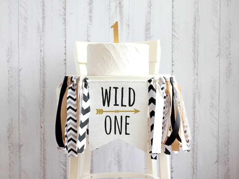  wild one high chair banner - 1st birthday